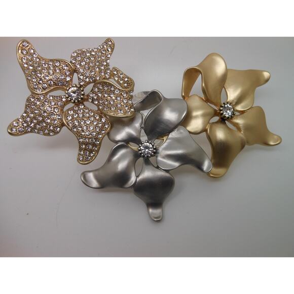 Jewelry Making Connector 2-Tone Gold Silver Rhinestone Crystal Floral Wedding - Picture 10 of 10